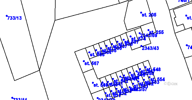 Parcela st. 534 v KÚ Křepice u Hustopečí, Katastrální mapa