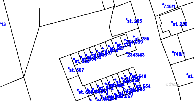 Parcela st. 537 v KÚ Křepice u Hustopečí, Katastrální mapa