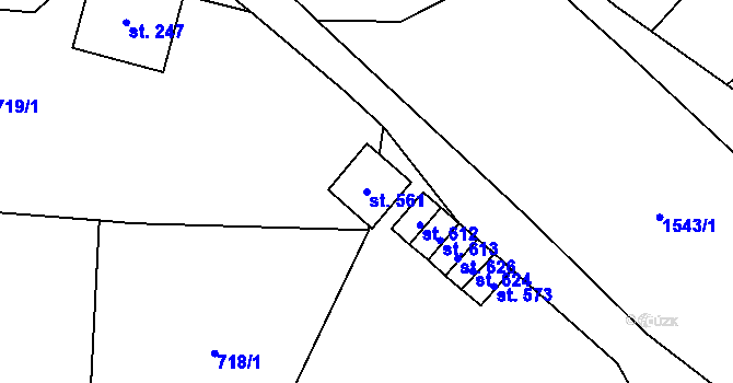 Parcela st. 561 v KÚ Křepice u Hustopečí, Katastrální mapa