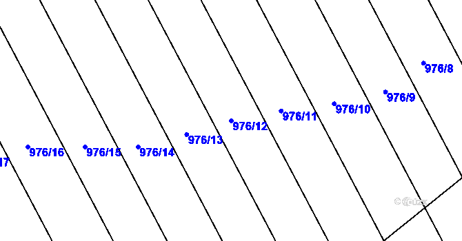 Parcela st. 976/12 v KÚ Křepice u Hustopečí, Katastrální mapa