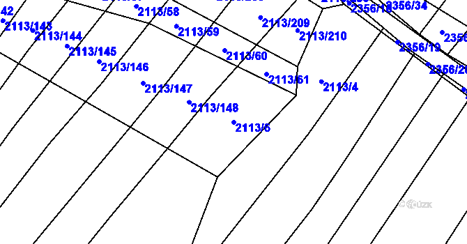 Parcela st. 2113/6 v KÚ Křepice u Hustopečí, Katastrální mapa