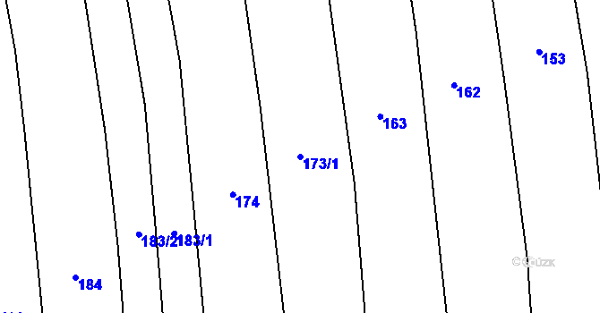 Parcela st. 173/1 v KÚ Křepice u Hustopečí, Katastrální mapa