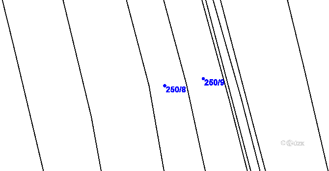 Parcela st. 250/8 v KÚ Křepice u Hustopečí, Katastrální mapa