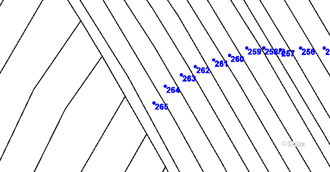 Parcela st. 264 v KÚ Křepice u Hustopečí, Katastrální mapa