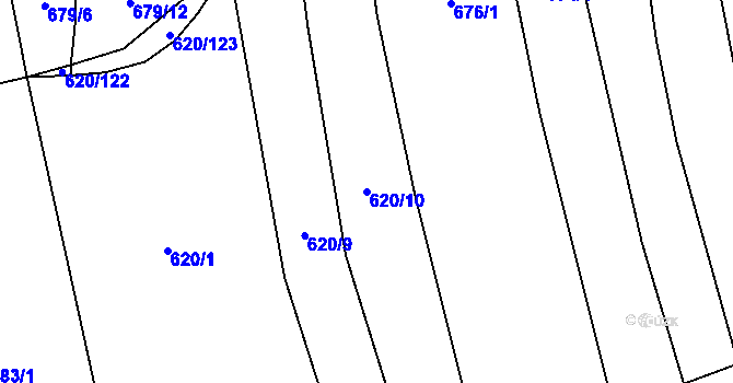 Parcela st. 620/10 v KÚ Křepice u Hustopečí, Katastrální mapa