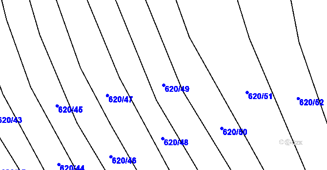 Parcela st. 620/49 v KÚ Křepice u Hustopečí, Katastrální mapa