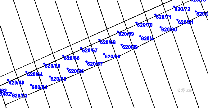 Parcela st. 620/88 v KÚ Křepice u Hustopečí, Katastrální mapa