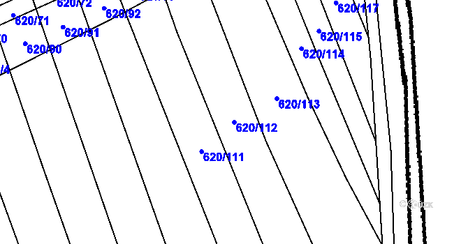 Parcela st. 620/112 v KÚ Křepice u Hustopečí, Katastrální mapa