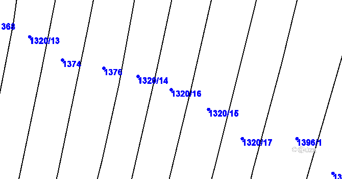 Parcela st. 1320/16 v KÚ Křepice u Hustopečí, Katastrální mapa
