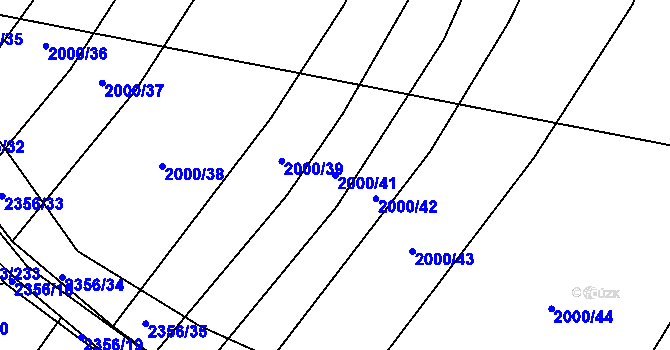 Parcela st. 2000/41 v KÚ Křepice u Hustopečí, Katastrální mapa