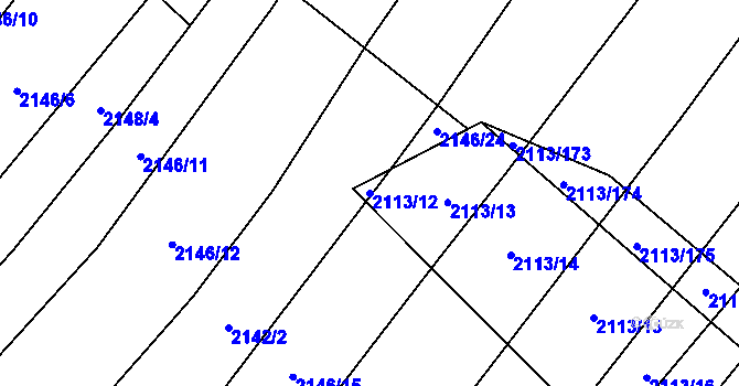 Parcela st. 2113/12 v KÚ Křepice u Hustopečí, Katastrální mapa