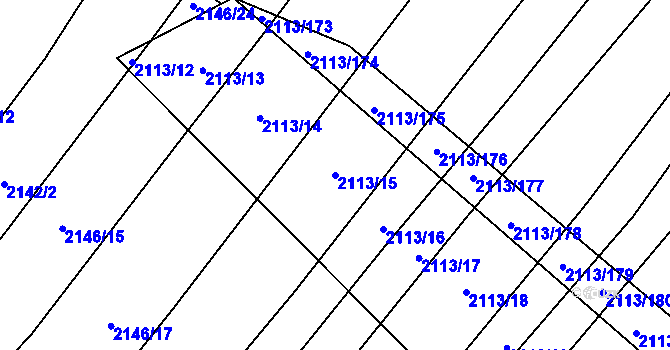 Parcela st. 2113/15 v KÚ Křepice u Hustopečí, Katastrální mapa