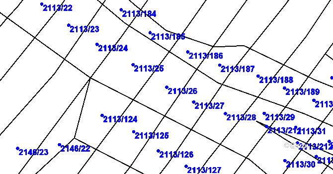 Parcela st. 2113/26 v KÚ Křepice u Hustopečí, Katastrální mapa