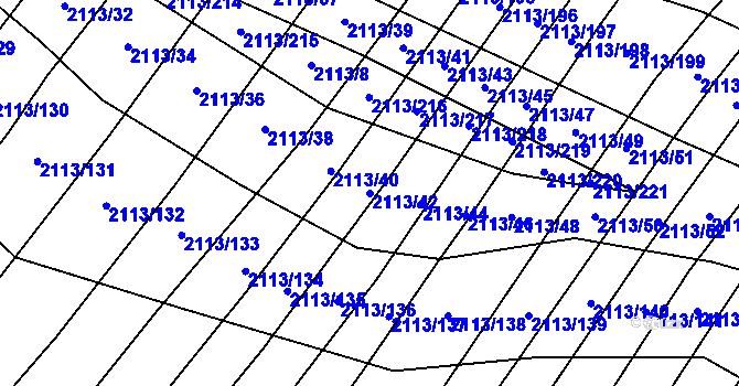 Parcela st. 2113/42 v KÚ Křepice u Hustopečí, Katastrální mapa