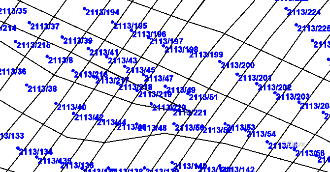 Parcela st. 2113/49 v KÚ Křepice u Hustopečí, Katastrální mapa
