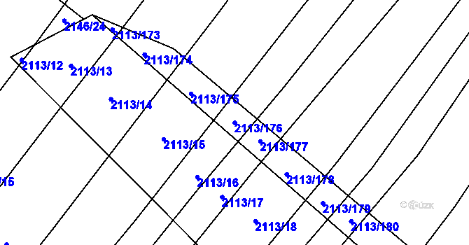 Parcela st. 2113/176 v KÚ Křepice u Hustopečí, Katastrální mapa