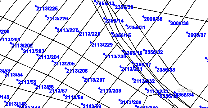Parcela st. 2113/230 v KÚ Křepice u Hustopečí, Katastrální mapa