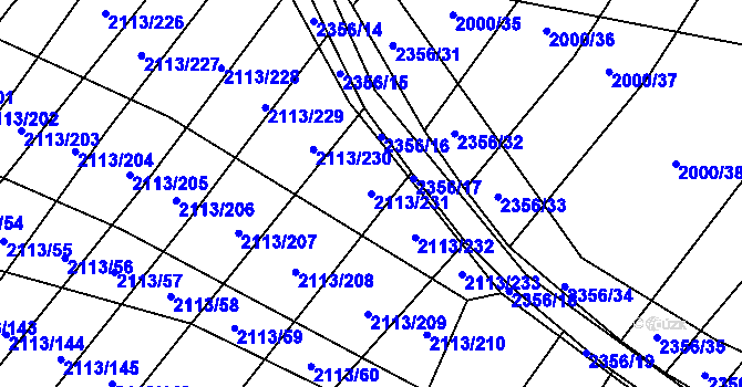 Parcela st. 2113/231 v KÚ Křepice u Hustopečí, Katastrální mapa