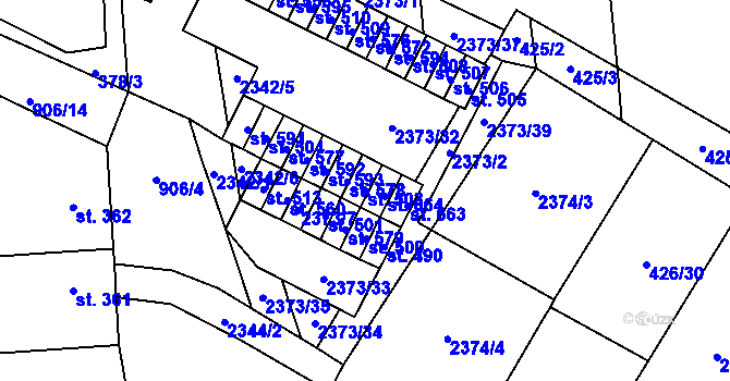 Parcela st. 503 v KÚ Křepice u Hustopečí, Katastrální mapa