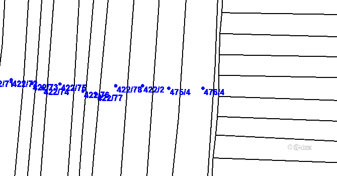 Parcela st. 475/4 v KÚ Křepice u Hustopečí, Katastrální mapa
