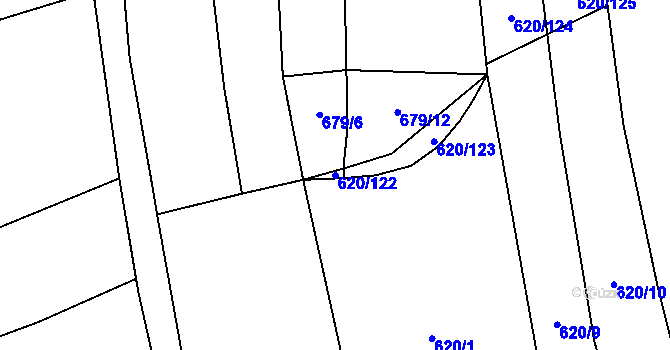 Parcela st. 620/122 v KÚ Křepice u Hustopečí, Katastrální mapa