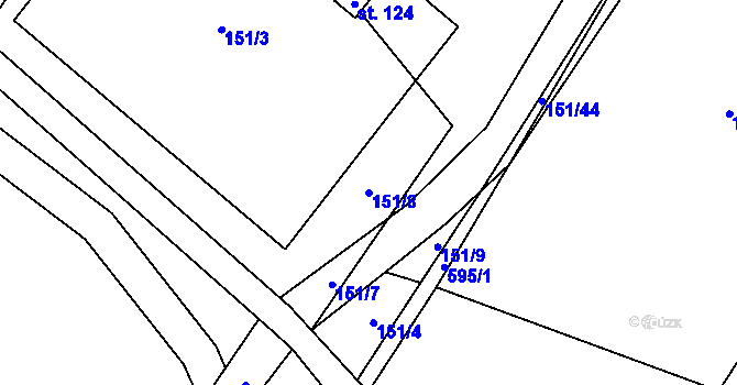 Parcela st. 151/8 v KÚ Křepice, Katastrální mapa