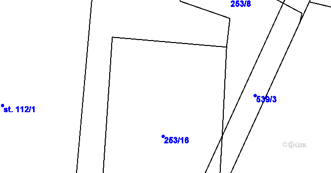 Parcela st. 253/17 v KÚ Křepice, Katastrální mapa