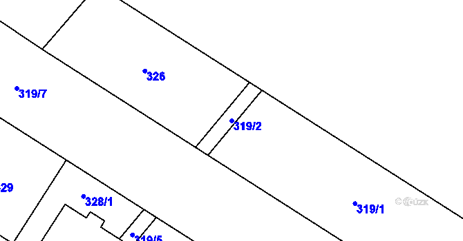 Parcela st. 319/2 v KÚ Křepice, Katastrální mapa