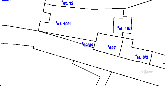 Parcela st. 523/5 v KÚ Křepice, Katastrální mapa