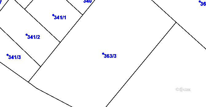 Parcela st. 363/3 v KÚ Křepice, Katastrální mapa