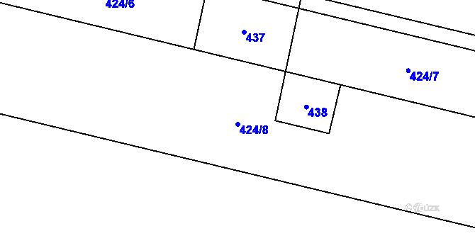 Parcela st. 424/8 v KÚ Křepice, Katastrální mapa