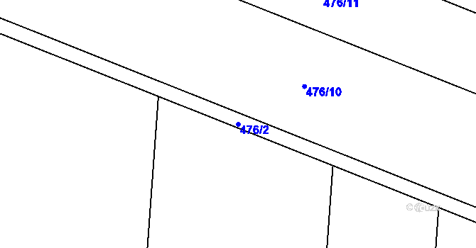 Parcela st. 476/2 v KÚ Křepice, Katastrální mapa
