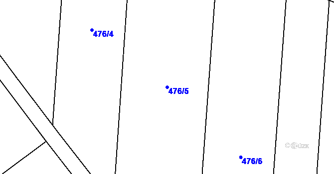 Parcela st. 476/5 v KÚ Křepice, Katastrální mapa