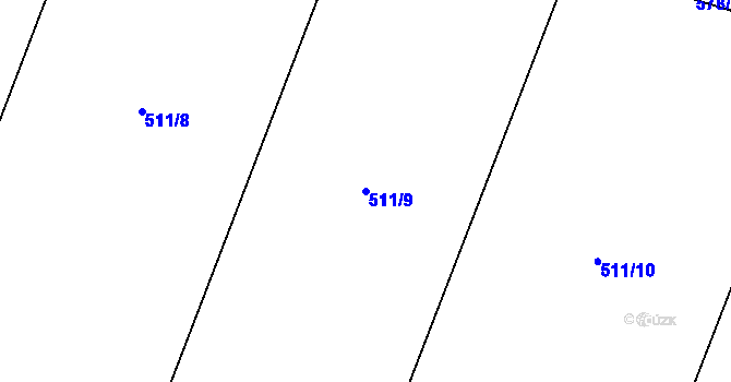 Parcela st. 511/9 v KÚ Křepice, Katastrální mapa