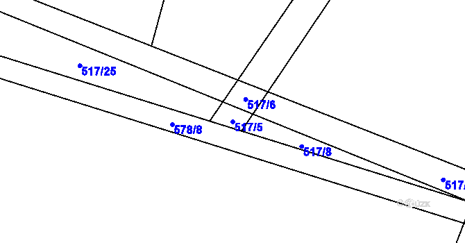 Parcela st. 517/5 v KÚ Křepice, Katastrální mapa