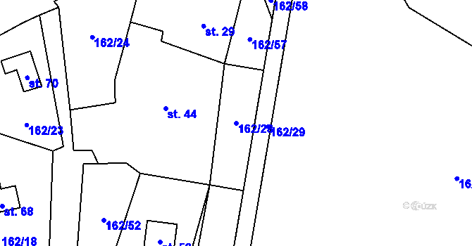 Parcela st. 162/28 v KÚ Beranovka, Katastrální mapa