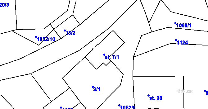 Parcela st. 7/1 v KÚ Beranovka, Katastrální mapa