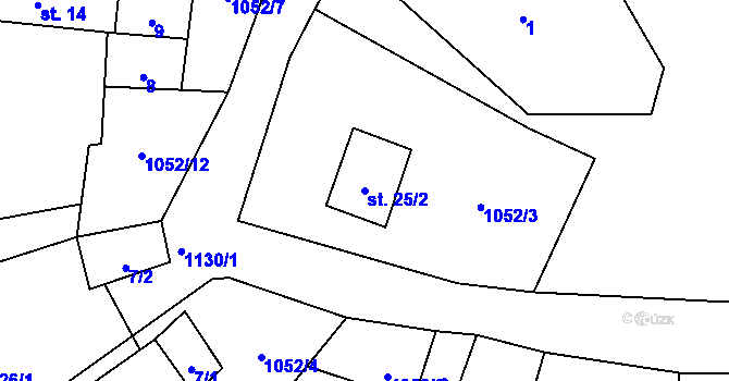 Parcela st. 25/2 v KÚ Beranovka, Katastrální mapa