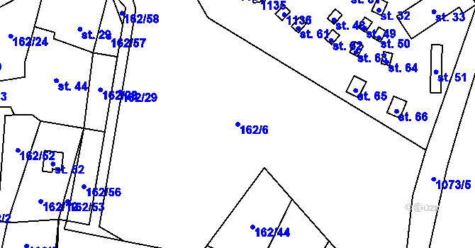 Parcela st. 162/6 v KÚ Beranovka, Katastrální mapa