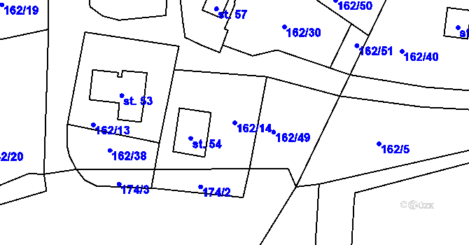 Parcela st. 162/14 v KÚ Beranovka, Katastrální mapa