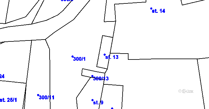 Parcela st. 13 v KÚ Chrást u Křesetic, Katastrální mapa