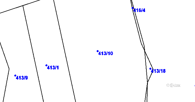 Parcela st. 413/10 v KÚ Křesetice, Katastrální mapa