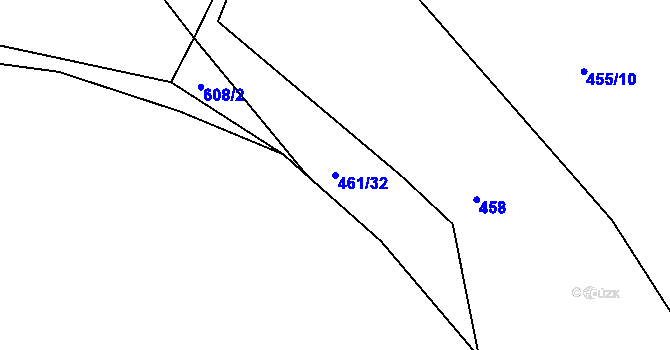 Parcela st. 461/32 v KÚ Křesetice, Katastrální mapa