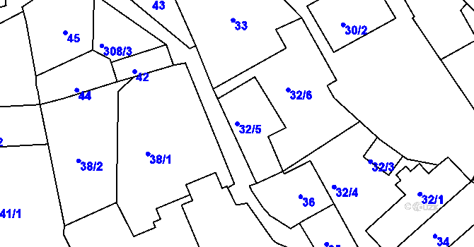 Parcela st. 32/5 v KÚ Křesetice, Katastrální mapa