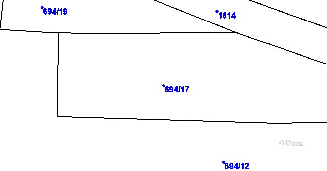 Parcela st. 694/17 v KÚ Křesín, Katastrální mapa