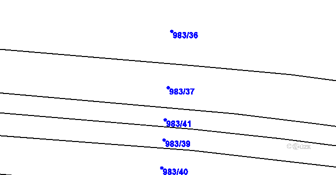 Parcela st. 983/37 v KÚ Křesín, Katastrální mapa