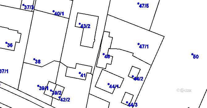 Parcela st. 46 v KÚ Křeslice, Katastrální mapa