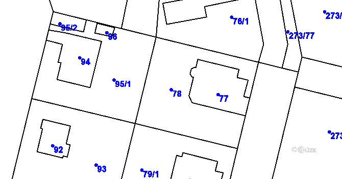 Parcela st. 78 v KÚ Křeslice, Katastrální mapa