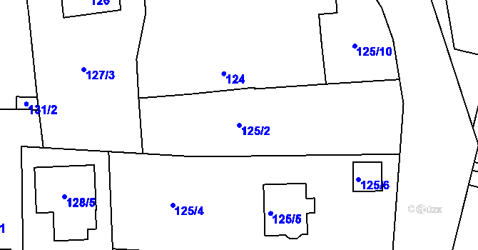 Parcela st. 125/2 v KÚ Křeslice, Katastrální mapa