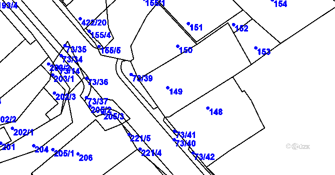 Parcela st. 149 v KÚ Křeslice, Katastrální mapa